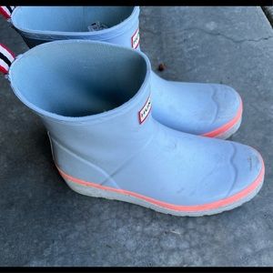 Women hunter rain boots platform size 8